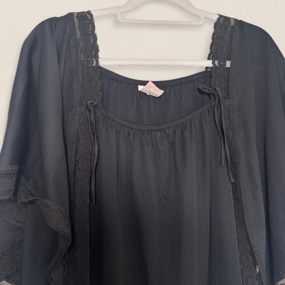 Vintage black Whimsigoth Witchy Lace Faux Cape Top | Size 18 ethereal flowy - Picture 7 of 8